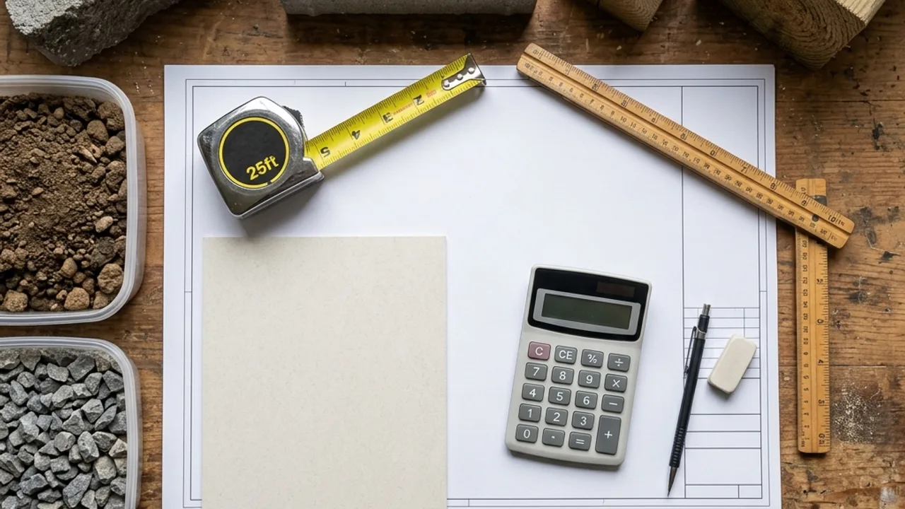 Retaining wall dimensions and budget planning diagram
